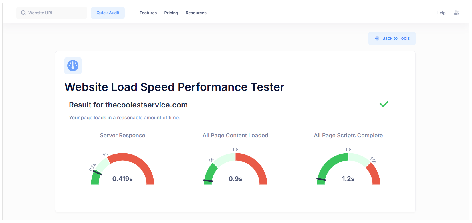 Website Load Speed test